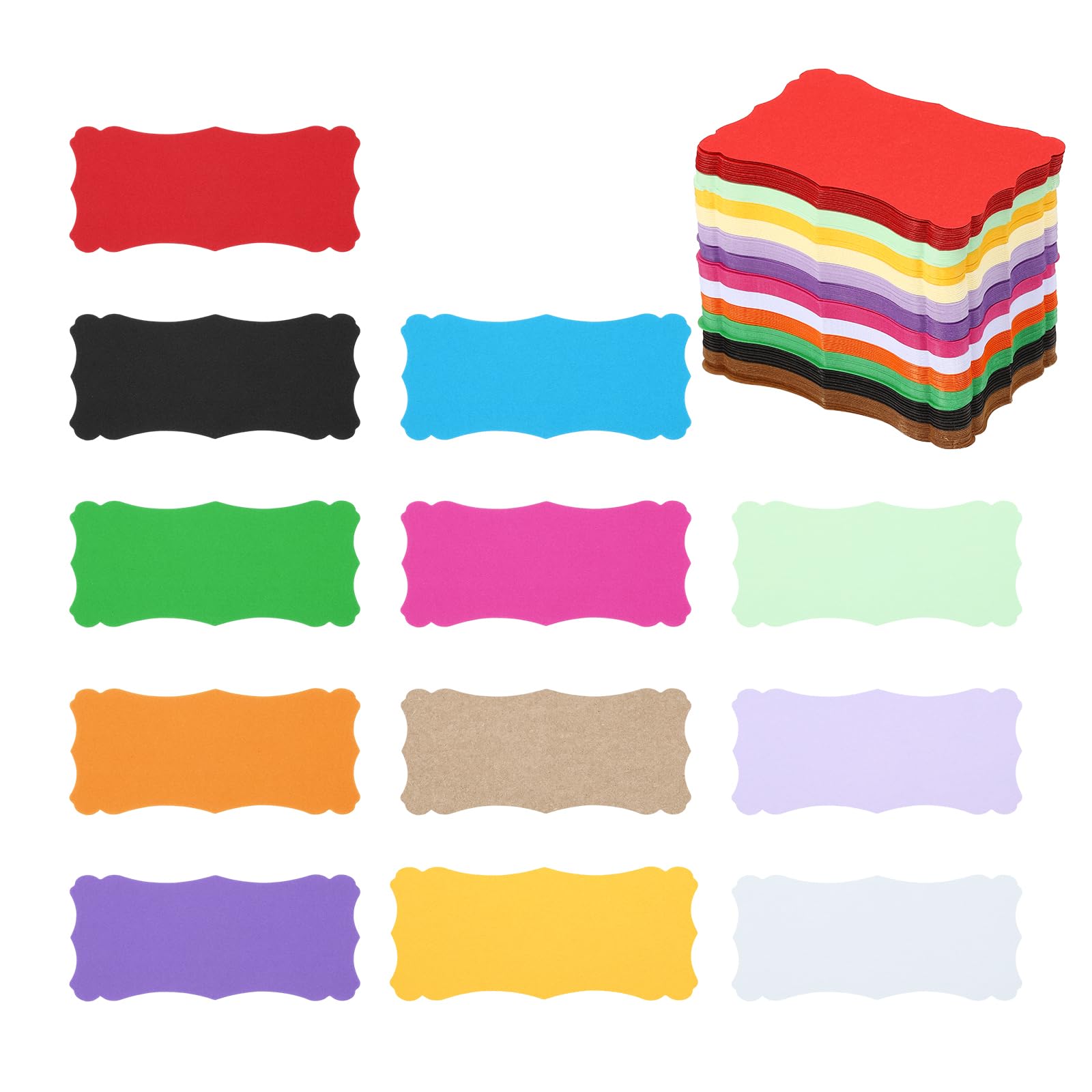 PATIKIL 3.7"x2.4" Blank Paper Business Cards, 240 Pack Small Index Flash Cards Words Message Note Card Mini Paper Tags Lace for DIY Gift, Assorted Colors