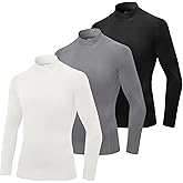 SPVISE Youth Boys Compression Shirt Long Sleeve Turtleneck Top Athletic Baselayer Undershirt for Basketball Football Baseball