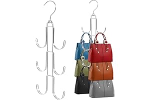 AORAKI Purse Hanger Organizer for Closet, 2 Pack Handbag Storage Organizer, Hanging Purse Holder for Closet Organization and Space Saving, Accessories Organizer for Bags, Belts, Hats, Scarves, Ties