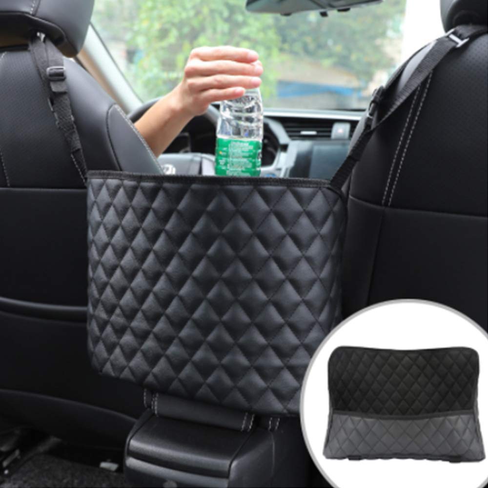 NganSuRong Car Seat Organiser Kids,Car Net Pocket Handbag Holder Between Seats Back Purse Holder for Console Front Seat Storage Barrier