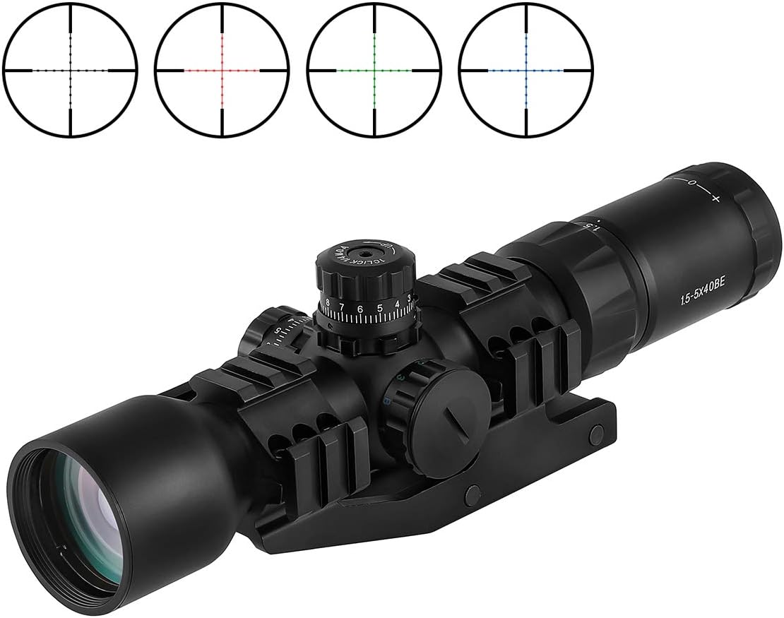 Amazon Co Jp Scoking 3colar Rgb Illuminated 1 5 5x40be 可変倍率ライフルスコープ ワンピースレールマウント付属 ホビー