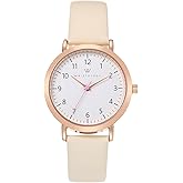 Wristology Mini Easy Change Band Numbers Watch - Interchangeable Genuine Leather Strap - Read Petite Small Size Analog Nurse Watch with Second Hand for Women, Men, Nurses, Teachers