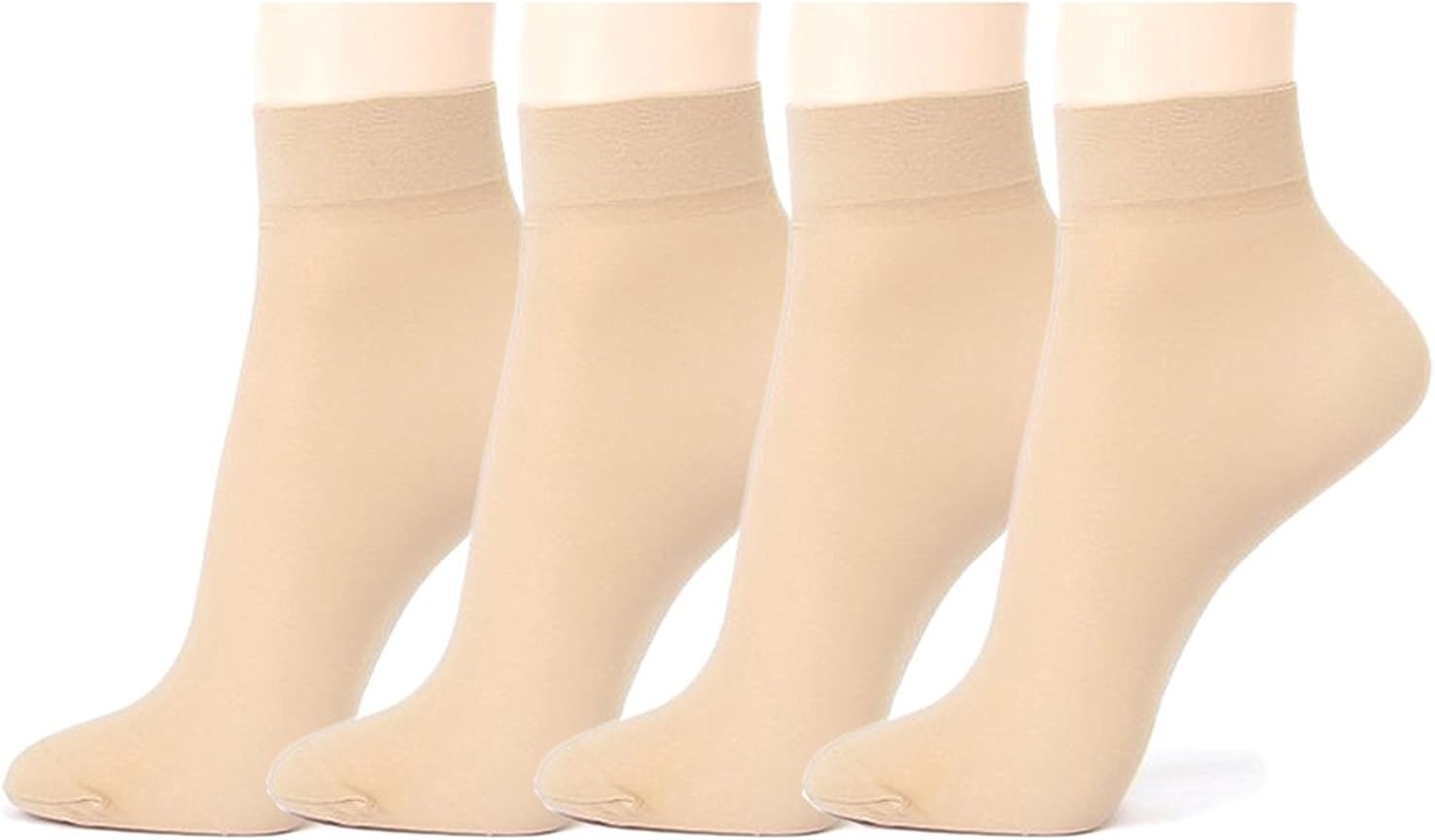 Tex Homz Ultra-Thin Transparent skin Ankle length women/girls socks (Set of 4 Pair)