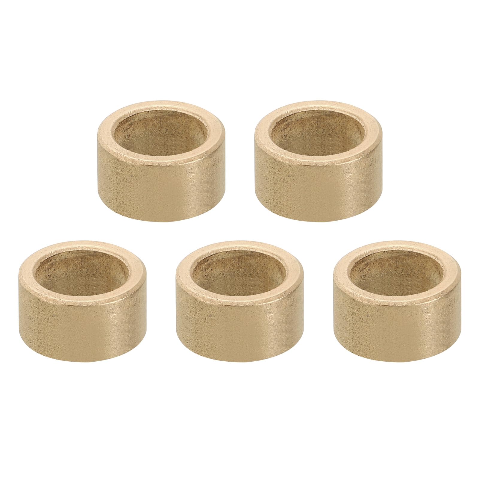 PATIKIL M10 Brass Spacers, 5 Pcs Metal Spacer Brass 10mm ID x 14mm OD x 8mm L Brass Spacers Screw Standoff for 3/8 Inch or M10 Screw