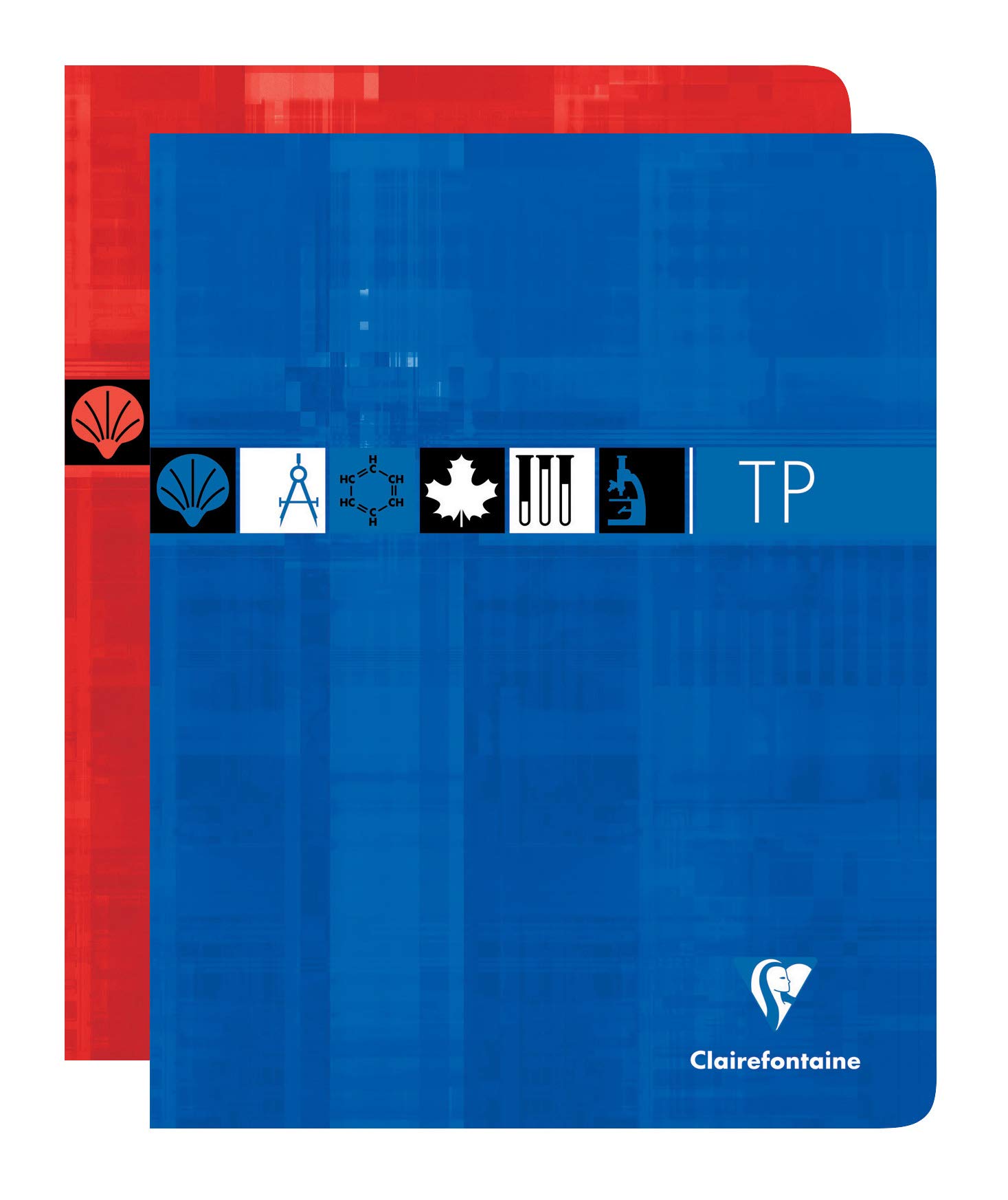 Clairefontaine 3727C Set of 5 Stapled Exercise Books - 17x22 cm - 80 Seyes Ruled Pages 90 g and Plain 125 g - Laminated Card Cover - Random Colours