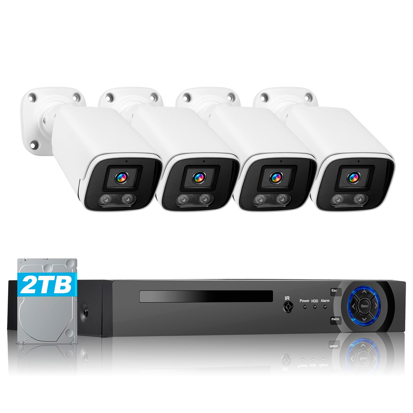 Photo 1 of Douevo 4MP PoE Security Camera System with 4 Outdoor Cameras & 8CH NVR with 2TB HDD, No Monthly Fee | Plug & Play Setup, Remote View on Phone for Indoor/Outdoor Home Protection