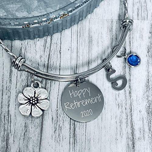 Personalized Retirement Bracelet, Choose your Charms, Optional Custom Engraved