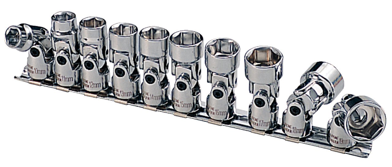 KS Tools 911.3840 3/8-inch Chrome Plus Flex Socket Set (10 Pieces)