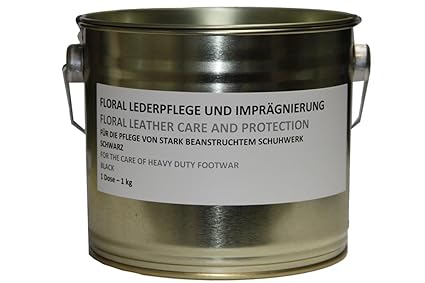 Original Bundeswehr Schuhcreme Farbe: schwarz 1 kg im Blecheimer Lederpflege Bw Inhalt pro Dose 1,135 Liter Marke: Floral