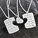 3pcs Family Pendant Necklace Set - Father and Mother I Love U Gift for Daughter Dad Mom New Year
