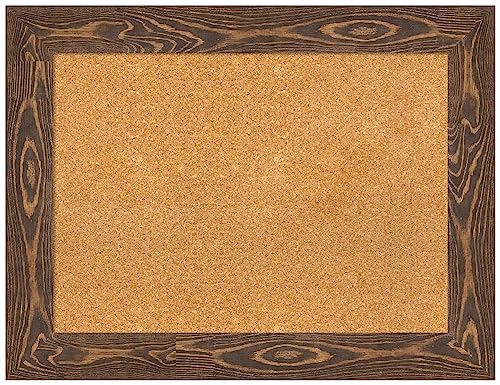 Amanti Art Natural Cork Board for Wall, 26x34 Vision Board with Brown Wood Fram…