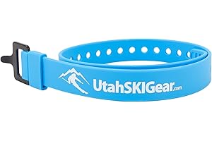UTAHSKIGEAR.COM Utah SKI Gear 21" Strap with Aluminum Buckle - Weatherproof, UV-Resistant, Perfect for Securing Skis, Backcountry Backpacking, Daisy-Chain for Added Length, Usable Length up to 19"