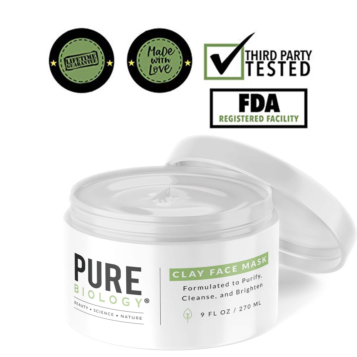 Premium Bentonite Clay Mask – Clinically Proven NaturePep Pea, Collagen, Natural Alpha Hydroxy Acids & Vitamin A, B, C, E Minimize Pores, Acne, Blackheads, Oily Skin & Dark Spots for Face, Men & Women : Beauty