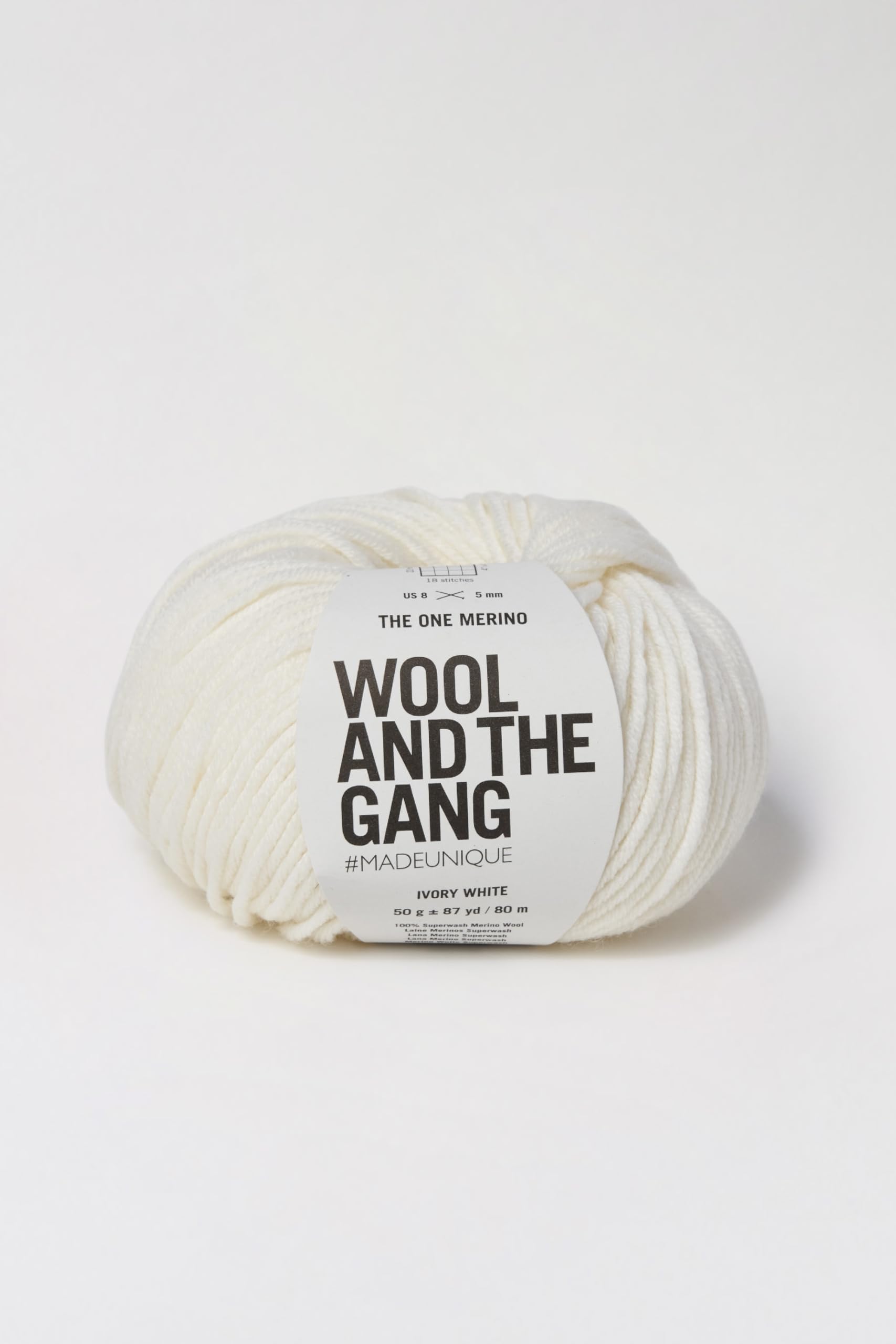 Wool and the Gang The One Merino, Ivory White, 50g, Aran/Worsted
