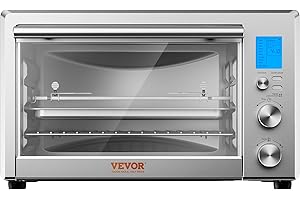 VEVOR 10-IN-1 Convection Oven, 28L/29.6Qt Multifunctional Conventional Oven Countertop, 1800W 4-Tier Toaster with Front Glass