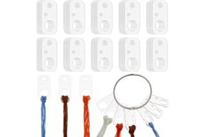 OLYCRAFT 50Pcs Clear Acrylic Bobbins with Hinged Ring Rectangle Acrylic Bobbins Cross Stitch Tread Bobbins Sewing Thread Winding Thread Bobbins Organizers for Sewing Storage DIY Crafts