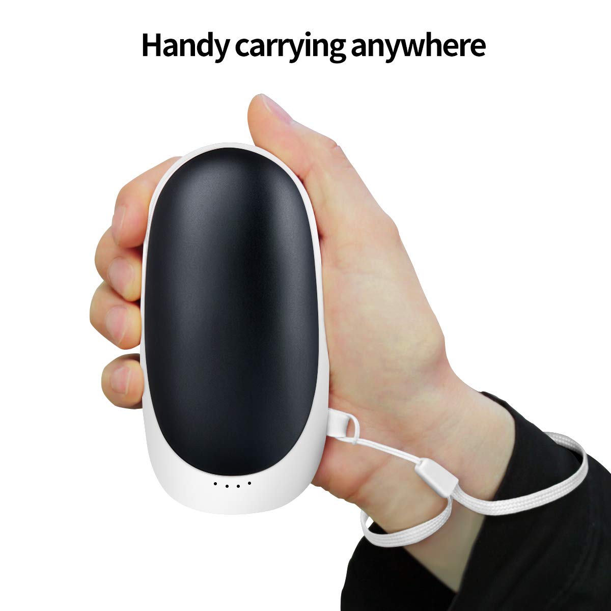 Rechargeable Hand Warmers ,Vshow Baby Dolphin USB Electric Pocket Handwarmer 5200mAh Reusable Portable Heater/Emergency Phone Charger for iPhone/Samsung Galaxy - Black