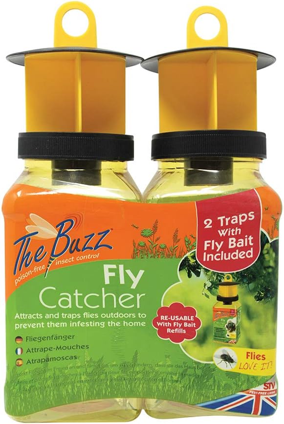 Zero In Outdoor Fly Trap, Ready-Baited Fly Catcher, Twin Pack, Non-Toxic, Insect Trap to Attract & Trap Bugs - Image 3