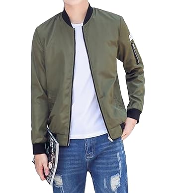 Amazon メンズ 春 秋 薄手 Ma 1 ジャケット アウター ブルゾン