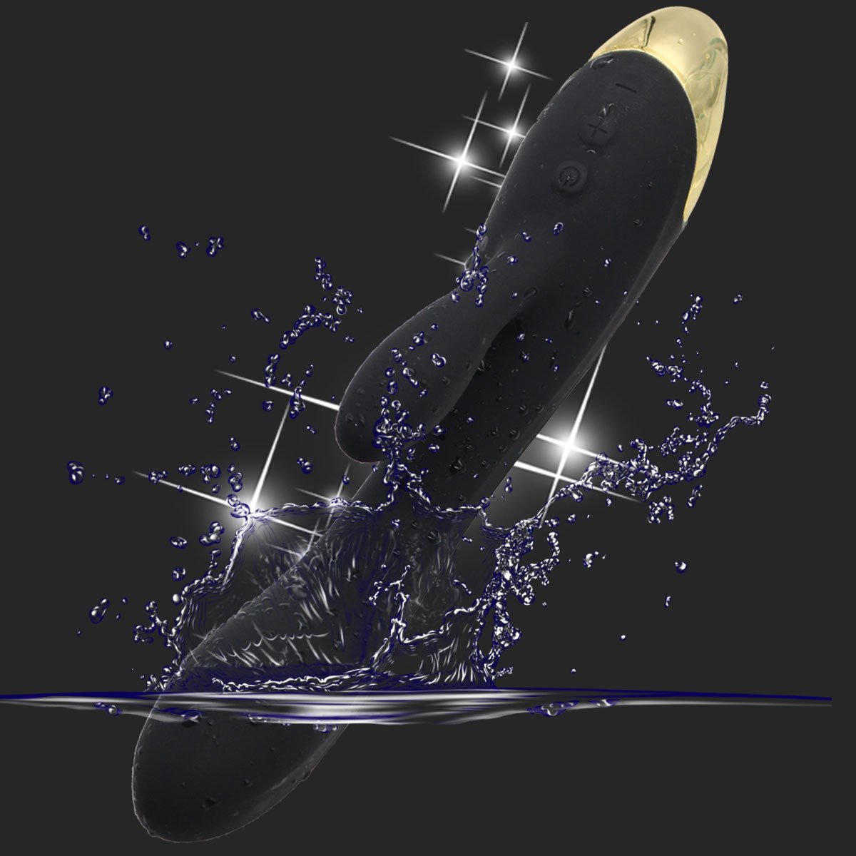 Waterproof Wand Massager 10 Mode Vibration Mute Rechargeable Vibration Body Massage for Home Personal Fitness Sports (Black)