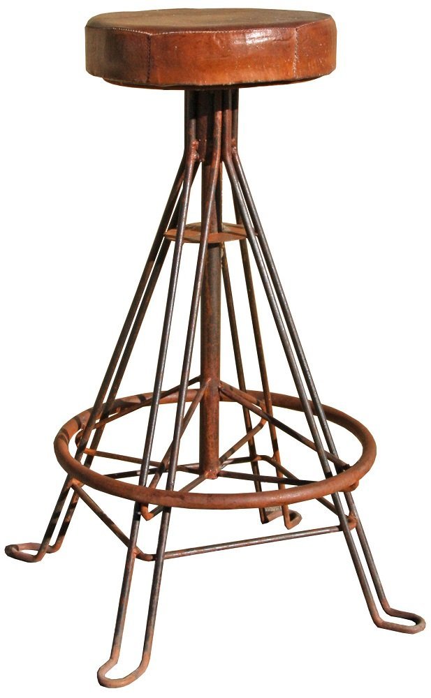 Priti Industrial Design Height Adjustable Iron Bar Stool With
