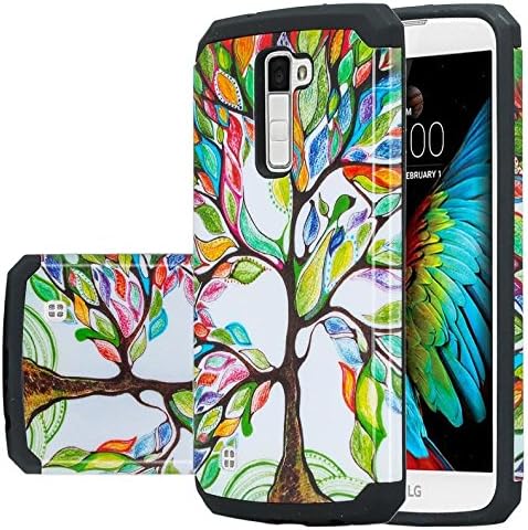 LG K10 Case, LG Premier LTE Case, LG K10 [Shock Absorption/Impact Resistant] 2 in1 Hybrid Dual Layer Armor Defender Protective Case Cover for LG K10 / LG Premier LTE, Colorful Tree Hybrid