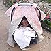 Kids N’ Such Peekaboo Baby Car Seat Cover Car Seat Canopy & Nursing Cover, Damask/Champagne Minky