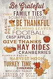 Be Grateful - Thanksgiving Typography (12x18 Collectible Art Print, Wall Decor Travel Poster)