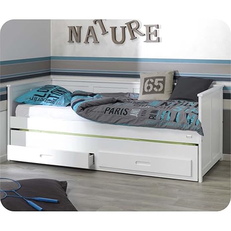 Del Paquete extensible cama Swam Blanco 90 x 200 cm con 2 ...