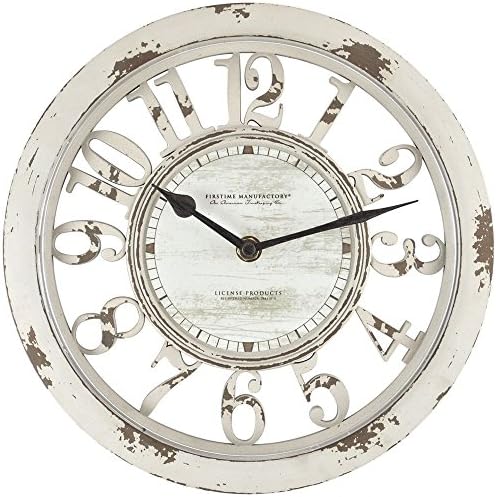 Antique Contour Clock - 10" Distressed Ivory Dimensions: 2"D x 10" Diameter Weight: 1 lbs.
