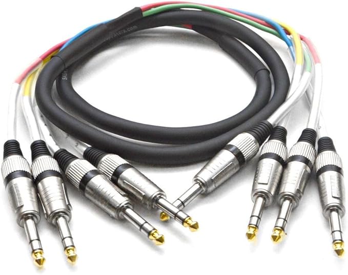 4 Channel 1/4" TRS Snake Cable 5 Feet Long Serviceable Ends Pro