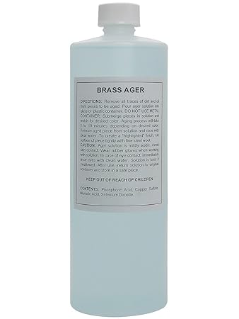 Brass Bronze Aging Solution 32 Oz Bottle Antique Style Brass Solution By B M Hardware Co Amazon In Home Kitchen