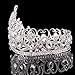 FUMUD Height 4.1'' Silver Luxurious Vintage Wedding Queen Princess Large Rhinestone Crowns And Tiaras Pageant Prom Bridal Crystal Hair Accessories (Silver)