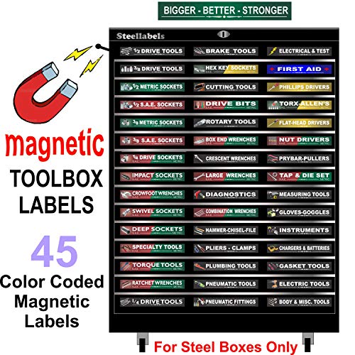 Ultimate Magnetic Tool Box Organizer Labels (Green edition) organize boxes, drawers & cabinets 