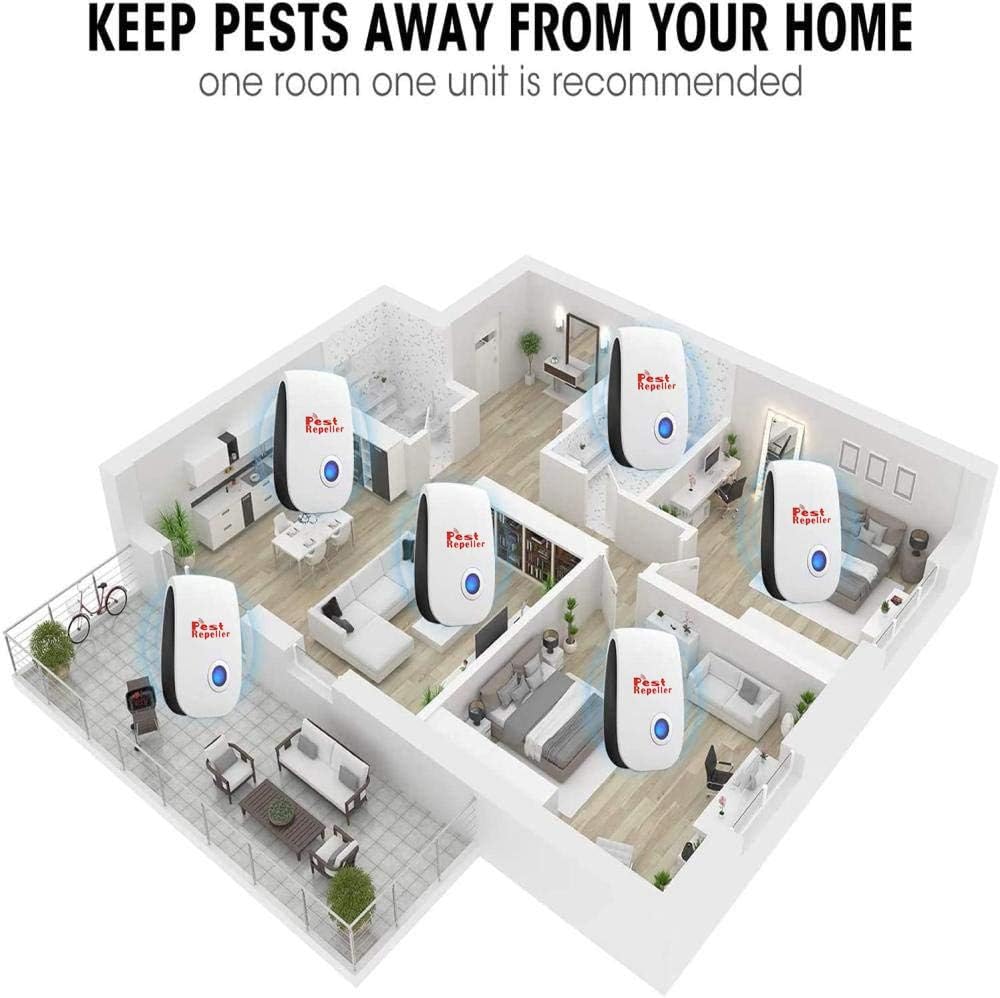 Ultrasonic Pest Repeller 6 Pack, Pest Repellent Plug in Indoor Pest Control for Mosquito, Insects, Cockroaches, Mouse, Rats, Bug, Spider, Ant, Rodent, Human & Pet Safe : Garden & Outdoor