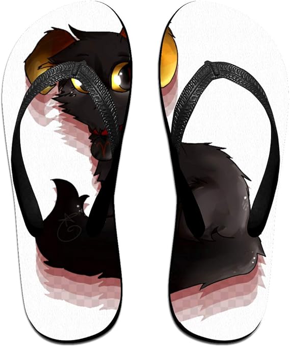 Amazon.com : Towilliamsnya Black Funny Slippers Warrior Cats M Classy Slippers House Slippers 