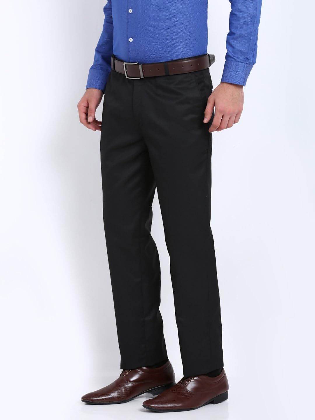 m express men's slim fit formal trousers
