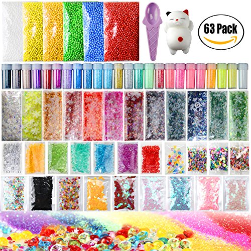 Slime making kit supplies, 63 packs slime supplies,pear…