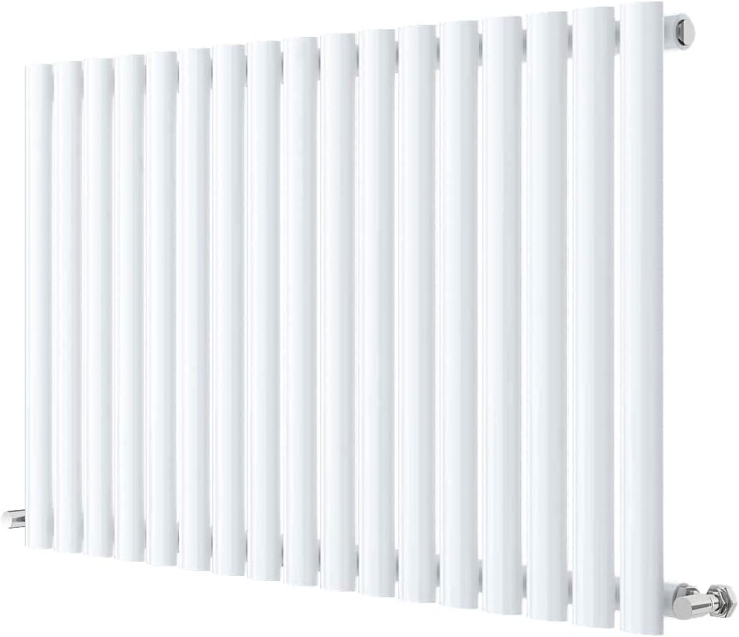 Nuie HL339 Revive Modern Home Wall Mount Designer Horizontal Single Panel Radiator, 600mm x 992mm x 55mm, High Gloss White - Image 4