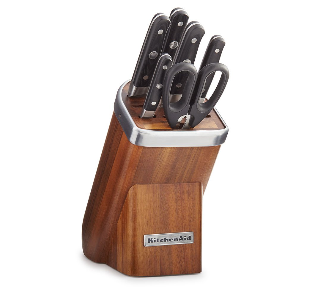 KitchenAid KKFMA07AA Professional Series 7 Piece Cutlery Set - Acacia Wood
