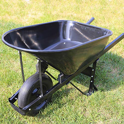 BAIVE BW 4.80/4.00-8" Solid Wheelbarrow Tire Non-Slip Flat Free Wheel with 6" Iron Hub, 5/8" Bearings(Straight Grain-2) - Thumbnail 4