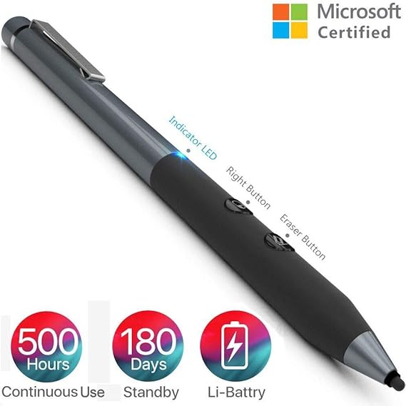 Microsoft-Zertifizierter Surface Stift mit 4096 Druckpunkten für 500 Stunden Dauereinsatz&180 Tage Tandby Kompatibilität mit 