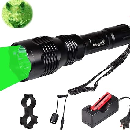 windfire wf 802 juego de luces led verde para caza 350 lumenes 350 lumenes tacticas 250 yardas de largo alcance luz led verde y interruptor de