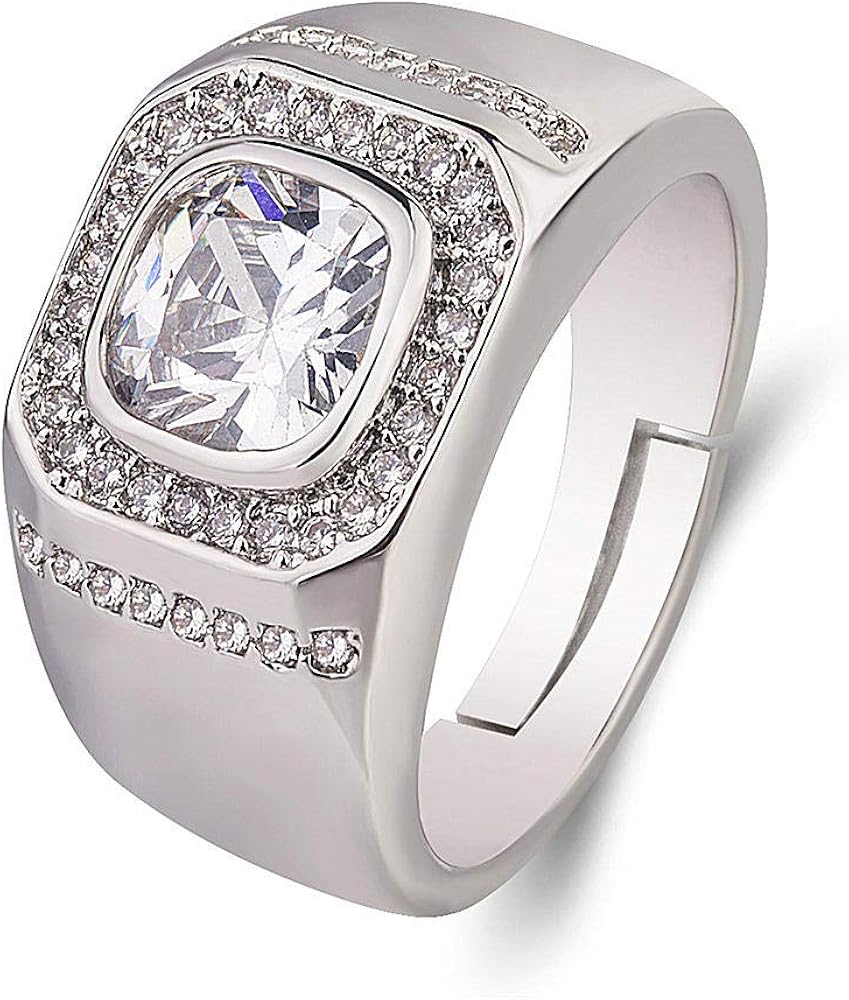 WWJJTT European and American Domineering Men's Diamond Ring S925