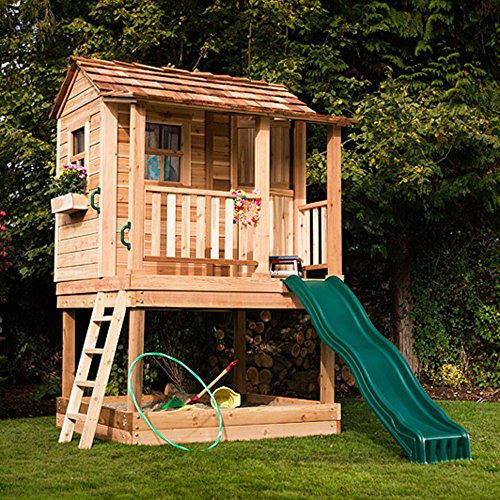 Buy Little Cedar Playhouse with Sandbox (Slide Not Included) Online at