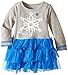 Nannette Little Girls' Dress Snowflake Knit Top with Glitter Screenprint and Skirt