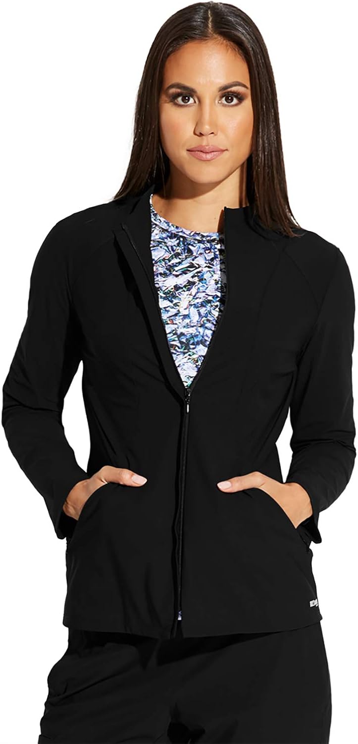 Grey's Anatomy Edge Luna Jacket for Women – Wrinkle Release Medical Scrub Jacket: Clothing