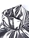 Haoduoyi Womens Cosplay Silver Metalic Shiny Mock Collar T Shirt Tops