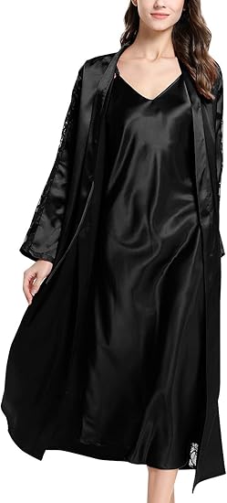 Amazon Com Yaomei Women S Nightdress Dressing Gown Pyjamas Set