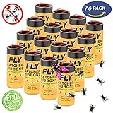 LENKA Best Fly Paper, Sticky Fly Strips, Portable & Effective Flying Insect Killer for Indoor\Outdoor Use - 16 Packs